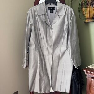 SilkLand Women's Silver Trench Coat